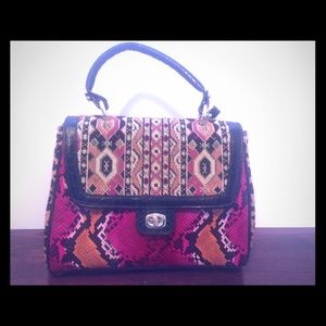 Beautiful Clever Carriage needlepoint satchel.